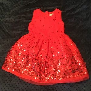 Cat & Jack Girls’ Red Sequin Dress - Small
